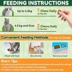 Flea and Tick Treatment for Cats - 200 Chews Flea and Tick Prevention for Cat Chewables - Flea Treatment for Cats All Breeds & Ages - Natural Cat Fleas and Ticks Defense - Chicken Flavor