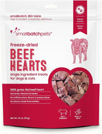 smallbatch Pets Premium Freeze-Dried Beef Heart Treats for Dogs and Cats, 3.5 oz, Made and Sourced in The USA, Single Ingredient, Humanely Raise Meat, No Preservatives or Anything Artificial Ever