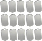 Tinsow 100PCS Blank Bulk Dog Tags for Stamping Engraving Shiny Stainless Steel Military Rolled Edge Backing Dog Tags for Doggies Engraved
