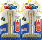 Bullibone SuperBrush: Dog Teeth Cleaning Brushing Toothbrush Stick - Long Lasting Nylon Super Greens Chew Toy for Oral Care and Dental Health