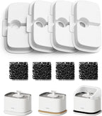 PETLIBRO Cat Water Fountain Filter, 4 Packs Cat Fountain Filter Replacement & Sponges for Dockstream WF106/WF116/WF105/WF115/WF005/WF305, 2-Month Set Easy-Swap for PETLIBRO Pet Fountain Filter