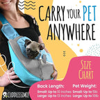 Pet Sling Carrier - Soft Front-Chest Carrying Bag for Small Pets (Ideal for Dogs & Cats 6–10 lbs) - Carefully Sized for Yorkshire Terrier, Maltese, Toy Poodle, Papillon - (Blue-L)