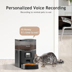 VOLUAS Automatic Cat Feeders - Pet Dry Food Dispenser with Timer, Automatic Cat Feeders with Desiccant Bag, Programmable Portion Size Control 4 Meals Per Day, 10s Voice Recorder