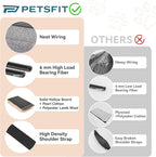 PETSFIT Soft-Sided Cat Carriers & Car Seats with Patent Safe Buckles, Clip-On Harness，18"x11"x11" Airline Approved Pet Carrier - 9 lbs Capacity,Grey