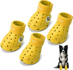 Dog Shoes Breathable Dog Shoe for Hot Pavement, Dog Booties and Paw Protectors, Non-Slip Waterproof Dog Sandals Boots (Yellow, M: (2.6’’x2.3'')(L*W))