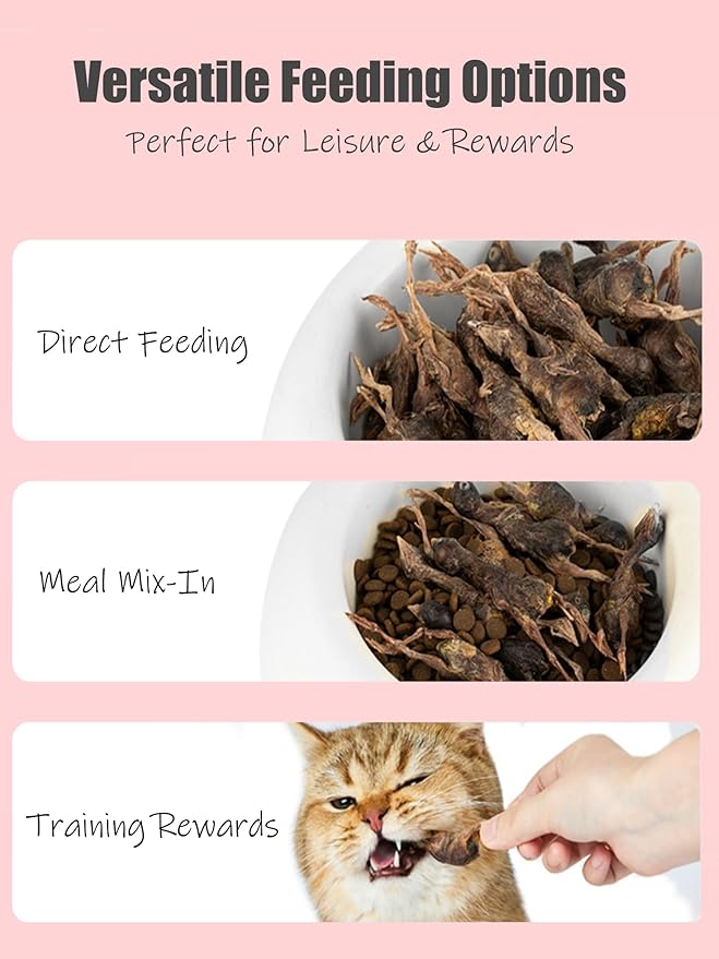 7 OZ Freeze Dried Little Quail Treats for Dogs Cats, High Protein Raw Dog Food, Single Fresh Ingredient Treats, Rawhide Free