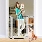 30 Inch Tall Baby Gate Auto Close Dog Gate Adjustable 29.92"-43.71" Wide Pressure Mounted Walk Through Swing Pet Gate for Doorways (29.92"-43.71" Wide)