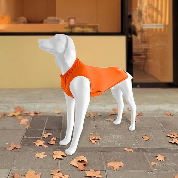 2 Pack Dog Shirts, Breathable Mesh Dog Clothes Pet Sleeveless Vest, Lightweight Stretchy Tank Top T-Shirts for Large Dogs, L