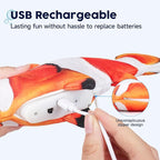 Potaroma Cat Toys Flopping Fish with SilverVine and Catnip, Moving Kitten Kicker, Floppy Wiggle Clownfish for Small Dogs, Motion Kitty Interactive Exercise, 10.5 Inches