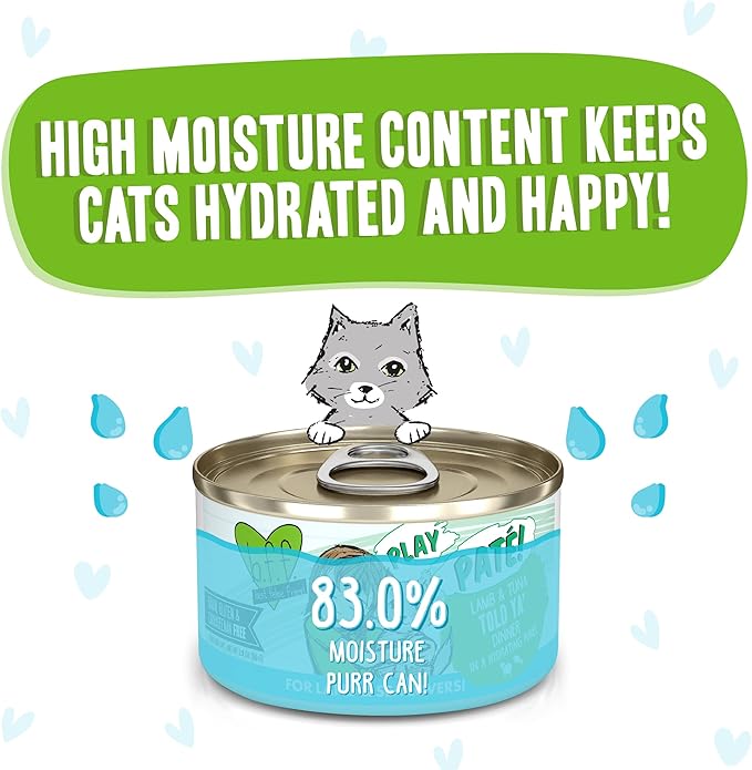 Weruva B.F.F. Play - Best Feline Friend Paté Lovers, Aw Yeah!, Lamb & Tuna Told Ya' with Lamb & Tuna, 2.8oz Can (Pack of 12)