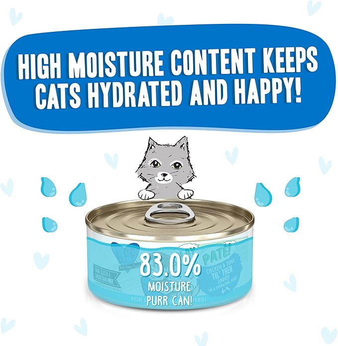 Weruva B.F.F. Play - Best Feline Friend Paté Lovers, Aw Yeah!, Chicken & Tuna Til' Then with Chicken & Tuna, 5.5oz Can (Pack of 8)