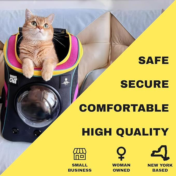 Fat Cat Backpack Carrier - Airline Approved Cat Carrier with Space Capsule Bubble for for Small Cats, Kitten - Premium Stray Cat Carrier Backpack for Outdoor, Travel, Hiking, Pet Supplies