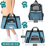 PetAmi Airline Approved Pet Carrier for Cat, Soft Sided Dog Carrier for Small Dogs, Cat Travel Supplies Accessories for Indoor Cats, Ventilated Pet Carrying Bag Medium Large Kitten Puppy, Large Blue