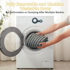 Dog Beds Large Sized Dog, Flat Pet Beds with Removable Washable Cover, Pet Mat Cute Pet Crate Bed Thick Shredded Chopped Crate Foam & Anti Slip Bottom for Indoor, 35"x23"x4" Grey