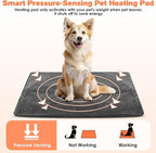 Pet Heating Pad for Cats and Dogs, 9 Adjustable Temperature Pet Heating Blanket, Electric Heated Pet Bed Mat with Chew Resistant Cord and Soft Washable Cover for Cat Puppy, 18x18 inch