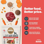Because it's Better Slow Baked and Air Dried Dog Food, Real Beef and Veggies, 3lb Bag, Complete and Balanced Dry Dog Food, for All Life Stages