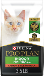 Purina Pro Plan Hairball Management, Indoor Cat Food, Salmon and Rice Formula - 3.5 lb. Bag