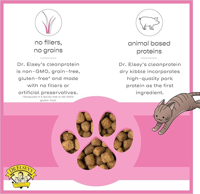 Dr. Elsey's cleanprotein Pork Cat Kibble 6.6 lb. Bag