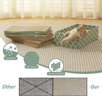 MECOOL Cat Scratching Board，5PC Cat Scratch Pad with Box，Reversible Corrugated Cat Scratcher Cardboard and Lounge Bed for Indoor Cats, Catnip