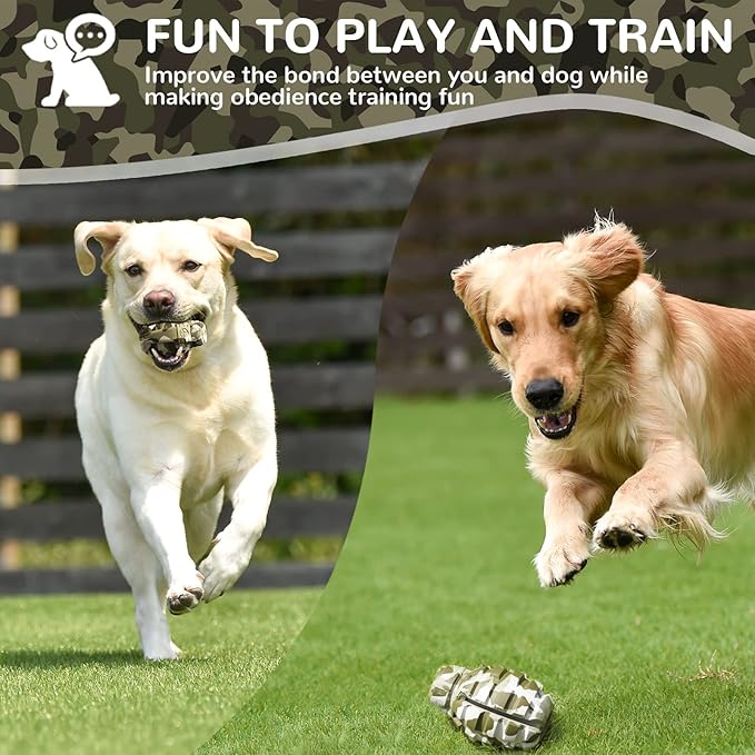 Dog Toys for Aggressive Chewers Large Breed, for German Shepherd, Indestructible Interactive Treat Dog Toys for Large Medium Breeds, Food Grade & Tough Rubber, Fun to Chew, Chase and Fetch (Camo)