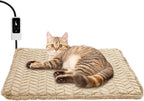 Heeyoo Pet Heating Pad, Adjustable Temperature Dog Cat Heating Pad with Timer, Waterproof Heated Dog Bed with Chew Resistant Cord, Auto Power-Off Indoor Pet Heated Mat for Dogs and Cats