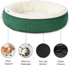 Love's cabin Round Donut Cat and Dog Cushion Bed, 25in Pet Bed for Small or Medium Dogs, Anti-Slip & Water-Resistant Bottom, Soft Durable Fabric Pet Beds, Washable Calming Cat & Dog Bed Green