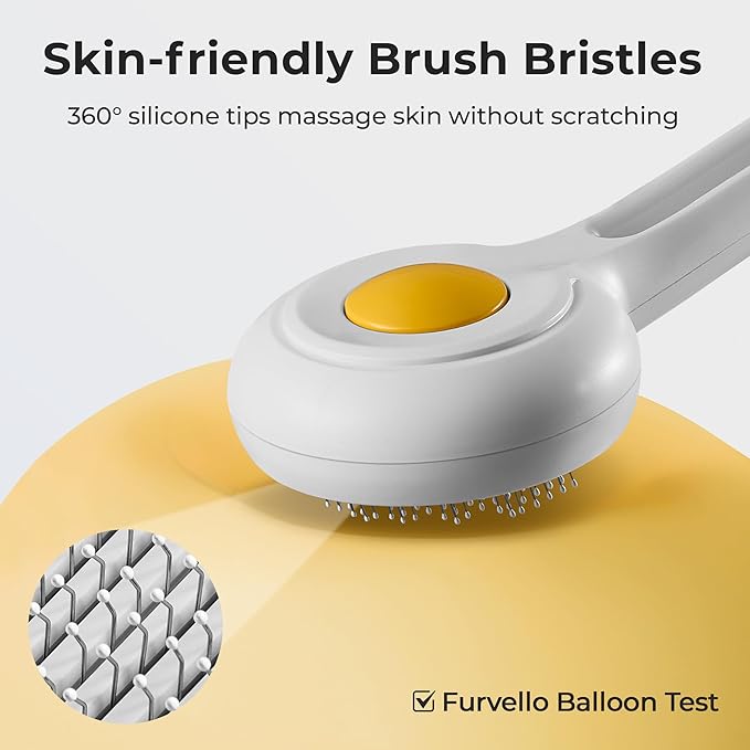 Self Cleaning Slicker Cat & Dog Brush - Skin Friendly Shedding Grooming Tool for Pets, Pet Supplies Accessories, Deshedding Comb for Short Long Haired Kittens, Massage Function to Removes Loose Fur