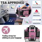Top-Expandable Cat Carrier 18x11x11, United Delta American Airline Approved Dog Travel Carrier, Soft-Sided Pet Carry Bag Under-Seat in Cabin, Puppy Airplane Crate TSA Plane Kitten Cage Pink