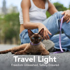 Cat Harness and Leash Set - Escape Proof Adjustable Cat Harness, Comfortable Soft Lightweight, Use Safe & Easy, Walking Travel Kitten Harness for Small Medium Large Cats (Purple Rabbit in Wonderland)