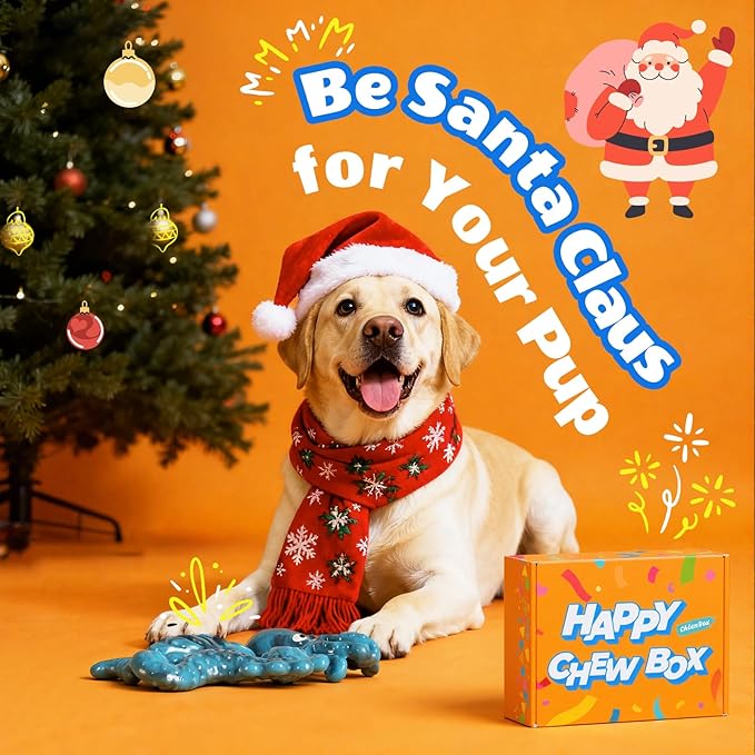 Dog Toys for Aggressive Chewers: Gift Box with 3 Pack Indestructible Dog Toy, Bacon Flavored Big Tough Chew Bones for Medium Large Breed 25-90lbs to Keep Them Busy, Birthday Holiday Dog Gift