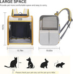 Cat Backpack Carrier, Collapsible and Breathability Cat Carrier Large for Cat Under 16 lbs, Dog and Small Pet Carrier Bag Used in Travel, Car