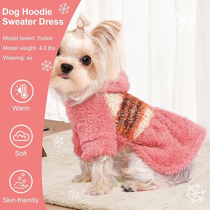 Dog Sweater Dog Hoodie Clothes for Small Dogs Boy Girl Pet Hoodies Cold Weather Coats Fall Puppy Sweatshirt for Chihuahua Yorkie Cat Sweater Costumes