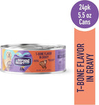 A Strong Heart Wet Dog Food, T-Bone Flavor in Gravy - 5.5 oz Cans (Pack of 24), Made in The USA with Real Beef
