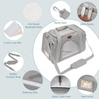 Cat Carrier Dog Carrier Pet Carriers for Medium Small Cats Dogs Puppies up to 15 Lbs,TSA Airline Approved Small Dog Cat Carriers Soft Sided,Collapsible Travel Puppy Carrier (Grey, Medium)