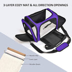Pet Carrier for Small Medium Cats Dogs Puppies up to 15 Lbs, Airline Approved Small Dog Carrier Soft Sided, Collapsible Travel Puppy Carrier - Purple