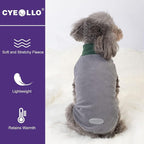 cyeollo 2 Pack Dog Sweaters Stretchy Fleece Sweatshirt with Reflective Stripe Pullover Stretchable Sweater Dog Clothes for Small Puppy Dogs Cats Size S Green & Grey