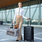 Portable Soft-Sided Pet Carrier for Cats and Small Dogs – Animal Travel Bag with Locking Zippers, Breathable Mesh and Collapsible Design – Lightweight and Secure Cat Dog Travel Crate