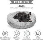Whiskers & Friends Cat Bed Dog, Cat Beds for Indoor Cats Washable, Orthopedic Soft Fluffy Round Calming Pet Bed for Small to Large Kitty Kittens & Dogs, Small Dog Beds & Furniture