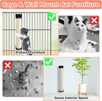 Cat Scratching Post Wall Mounted 2-in-1 Cage Mount Cat Scratcher 2 Pack Natural Sisal Kitty Scratch Posts for Indoor Kittens to Scratch and Climbing 15.7 x 2.7 inches (White)