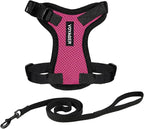 Voyager Escape-Proof Step-in Lock Cat Harness & 5ft Neoprene-Handle Leash Set All-Weather Mesh with Reflective Stitching for Small to Large Cats by Best Pet Supplies, Fuchsia/Black Trim, XXXS