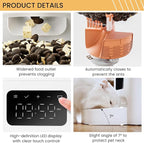 PET MARVEL Automatic Cat Feeder Keep Freshness for 30 Days, Timed Cat Dry Food Dispenser 4.4L, Programable 1-8 Meals Up to 6 Portion Smart Control with LED Display White Visable Semi-Transparent Tank