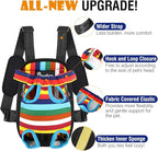 Pawaboo Pet Carrier Backpack, Adjustable Pet Front Dog Cat Carrier Backpack Travel Bag, Legs Out, Easy-Fit for Hiking Traveling Camping for Medium Small Cats Dogs Puppies, Large, Colorful Strips