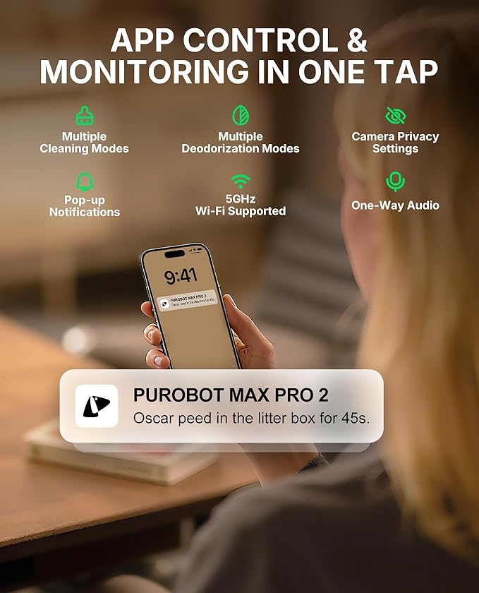 PETKIT 2025 Purobot Max Pro 2 AI-Camera Self Cleaning Cat Litter Box, Extra Large Opening 210° Wide Angle Lens Cat Facial Recognition Automatic Litter Box with 5G WiFi App Control Odor-Free