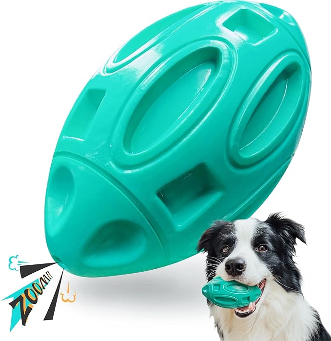 EASTBLUE Squeaky Dog Toys for Aggressive Chewers: Rubber Interactive Puppy Ball with Squeaker,Almost Indestructible Tough Durable Pet Chew Toys for Medium and Large Breed