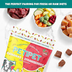 Bananas+Strawberries Plant-Based Fruit Dog Treats - Strawberry, Apple, Banana Soft & Chewy Treats - Healthy, Vegetarian, Vegan - Organic Ingredients, Low-Protein, Hypoallergenic, Gluten-Free