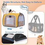 A4Pet Rabbit Carrier, Airline Approved Cat Carrier for Under 12 lbs, Soft-Sided Pet Travel Carrier Yellow, Small