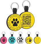 MYLUCKYTAG QR Code Silicone Dog Cat Tag, Online Pet Profile, Pet Location Alert Email, Durable Dog Collar Tag