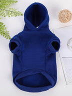 QWINEE Basic Dog Hoodie Sweatshirt Puppy Sweater Warm Cat Costumes Pet Clothes for Chihuahua Puppy Kitten Small Medium Dogs Royal Blue X-Large