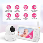 VTech Video Baby Monitor with 5" LCD Screen, Up to 17Hrs Video & 31Hrs Audio Battery Life, Night Vision, 1000ft Range, Pan-Tilt-Zoom, Lullabies, Soothing Sounds, Temperature Sensor, No WiFi: 924W