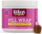 Riley's Pill Wrap for Dogs - Delicious Cheese & Bacon Flavored Pill Paste for Dogs - Wrap Pills, Capsules, Tablets in a Pocket or Pouch to Mask The Taste & Make Pill Time Easy - 4.2 oz